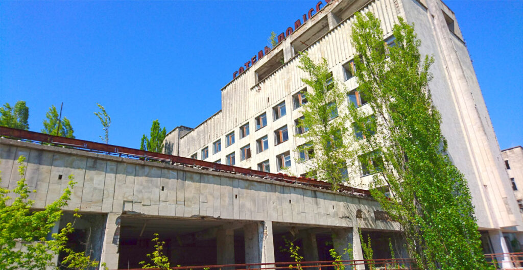 A building in the Chernobyl Nuclear Exclusion Zone