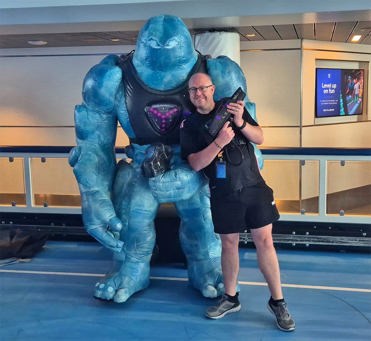 The inflatable Yeti inside the Laser Tag arena in the SeaPlex on Anthem of the Seas