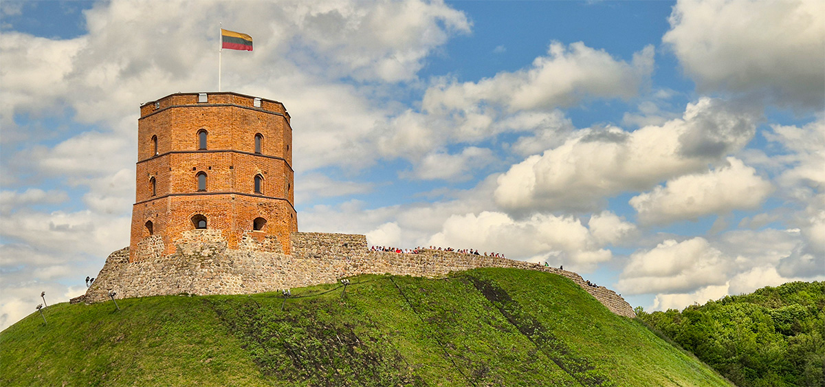 View of Gediminas Hill and Tower from the Palace of the Grand Dukes of Lithuania - Vilnius Travel Guide