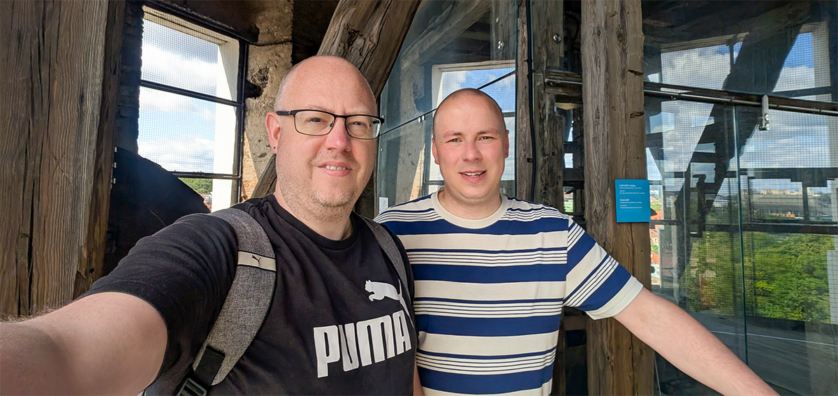 Enjoying the views from the Bell Tower of Vilnius Cathedral - Vilnius Travel Guide