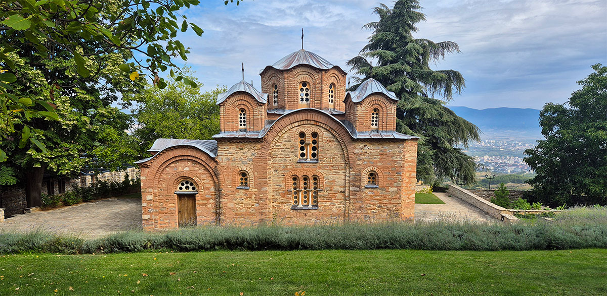 Exterior of the historic Church of Saint Panteleimon in Gorno Nerezi near Skopje
