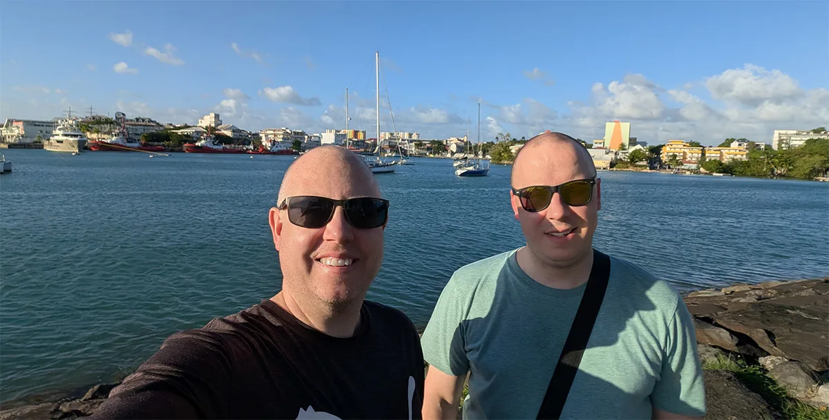 The Curious Tourists exploring the Pointe-à-Pitre cruise port in Guadeloupe