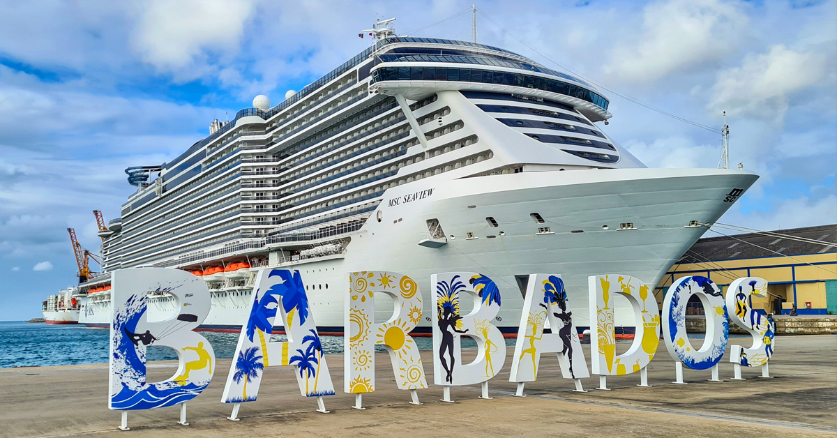 The MSC Seaview docked in Bridgetown, Barbados