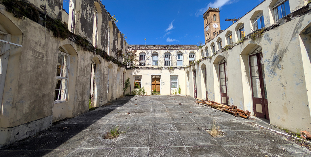 Inside the old abandoned parliament building in St George's Grenada