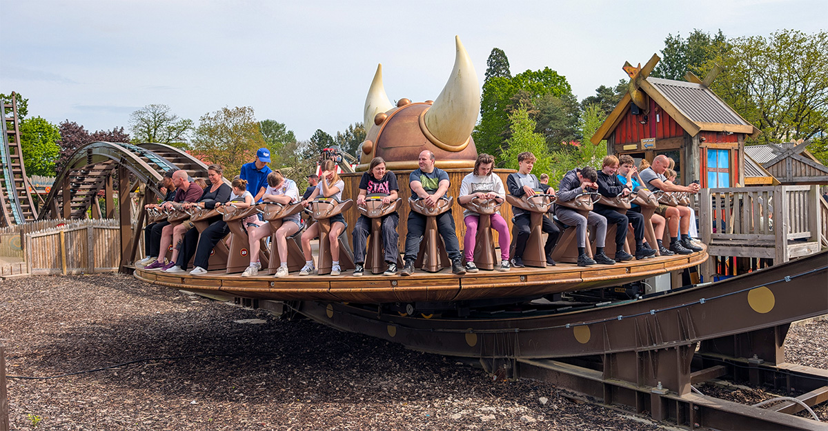 Thor Disk'O Coaster ride in the Vikings themed area at Drayton Manor